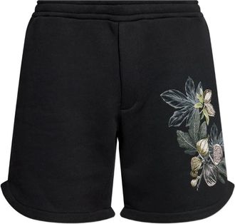 Emporio Armani Shorts con ricamo in cotone - Nero
