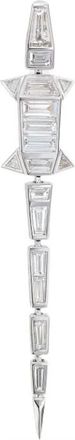 Bibi van der Velden Orecchino Alligator Extra Long in oro bianco 18 carati con diamanti - Argento