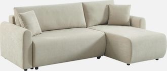 Sweeek Sof&aacute; Cama Esquinero Reversible De Tela Con Arc&oacute;n, 3 Plazas