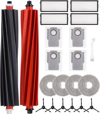 OEM Kit De Repuestos Compatible Con Roborock Q Revo Master/q Revo Slim: 1 Par De Cepillos Principales, 4 Filtros, 4 Bolsas Para Polvo, 4 Pa&ntilde;os, 6 Cepillos