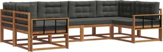 vidaXL Conjunto De Sof&aacute;s De Exterior 6 Uds. Natural Y Antracita Vidaxl
