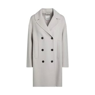 Max Mara Double-Breasted Coats, female, Beige, Size: S Cappotto