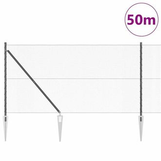 Berkfield Home Hexagon Fence Grey 1.4x50 m Steel