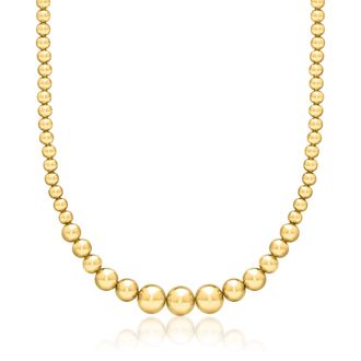 Ross-Simons 6-12mm 14kt Yellow Gold-Plated Graduated Bead Necklace