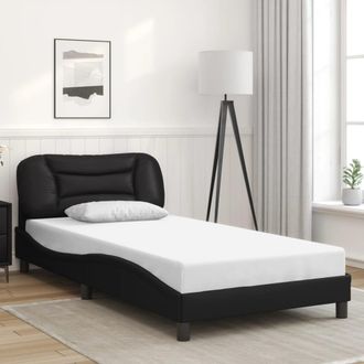 vidaXL Estructura De Cama Sin Colch&oacute;n Hvar Cuero Sint&eacute;tico Negro 100x200 Cm Vidaxl