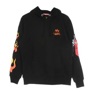 Alpha Industries Flame Hoody Hot Wheels Heren Hoodie - Heren - Hoodies - Zwart - S - Katoen - Hoodies & sweatvesten