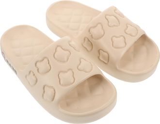 Yarnow Womens EVA Indoor Slippers Non-Slip Washable House Slippers for Women Spa Guest Travel Bathroom Use Khaki Size 38-39 (Fits UK 37-38)