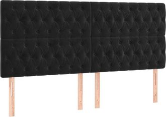 vidaXL Cabecero Con Luces Led Terciopelo Negro 180x7x118/128 Cm Vidaxl