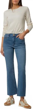 Kut from the Kloth Kelsey High Rise Ankle Flare Jeans With Leg Inset In Sentiment W/dark Base Wash