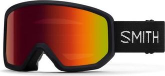 Smith Transfer Low Bridge Snow Goggles in Black /Red Sol-X Mirror at Nordstrom