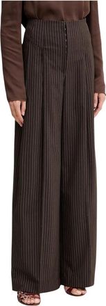 Rotate Wijde broek - Dames - Wijde Broeken - Bruin - L - Polyester - Broeken