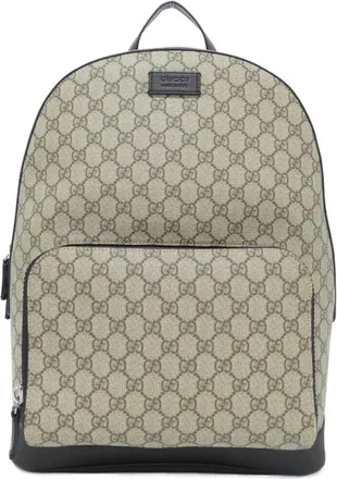 Gucci Beige Black Gg Supreme Backpack (Pre-Owned)