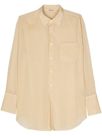 Auralee Camicia in chambray - Giallo