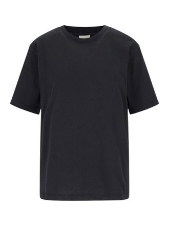 Khaite Black Solid Crew Neck T-Shirt