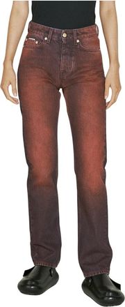 Eytys Ombre Jeans met Handtekening Borduurwerk - Dames - Regular Fit Jeans - Bruin - W24 - Katoen - Jeans