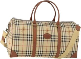 Burberry Pre-owned Weekend Bags, female, Beige, Size: ONE SIZE Pre-owned Vintage Boston Bag