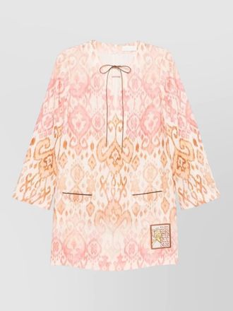Zimmermann aster linen dress wide sleeves mini