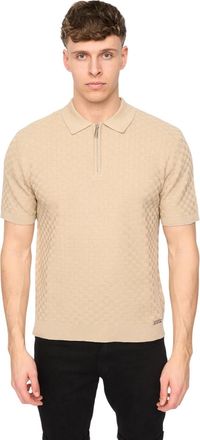 Duck and Cover Heren Danvers Gebreide Half-Zip Poloshirt (Steengrijs)