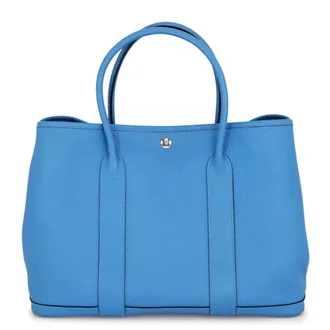 Herm&egrave;s Garden Cobalt Negonda Leather Handbag Tote Bag (Pre-Owned)