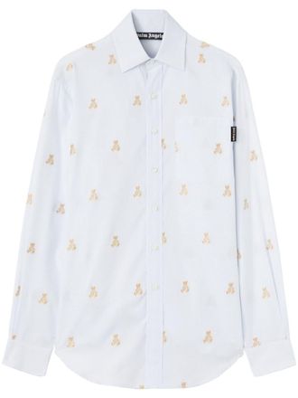 Palm Angels Camicia Bear In Mind - Blu