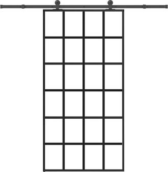 vidaXL Vidaxl - Puerta Corredera Con Herrajes 102x205 Cm Esg Vidrio Y Aluminio