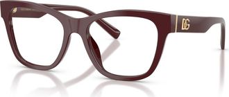 Dolce & Gabbana 53mm Square optical glasses in Red at Nordstrom