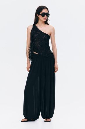 H&M Embellished One-shoulder Top in Black at Nordstrom, Size X-Large