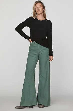 Mother The Lemon Twist Sneak High-Rise Wide-Leg Jeans