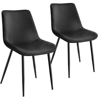 TecTake Dining Chair Monroe Set Of 2 - Black | Size: 2 Pack