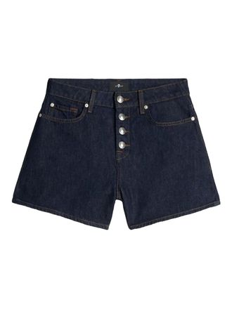 7 For All Mankind Kori denim shorts met knopen - Blauw