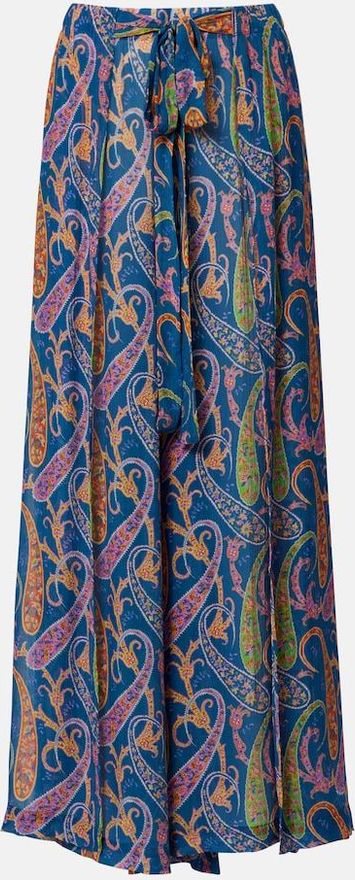 Paisley wide-leg pants