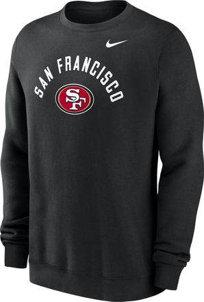 Nike San Francisco 49ers Club Nike Mens NFL Pullover Crew in Black | NKPV00A9B-ANW