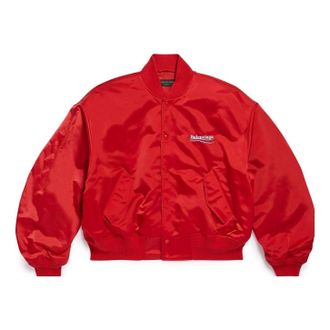 Balenciaga (WMNS) Balenciaga Political Campaign Varsity Jacket Red 763434TYD316460