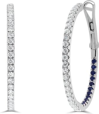 Sabrina Designs 14K 1.15 Ct. Tw. Diamond & Sapphire Hoops