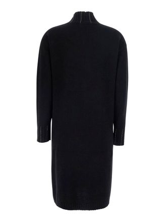Fabiana Filippi Womens Dress With Collar, Black Wool Blend