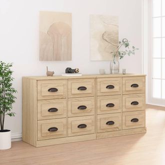 vidaXL Vidaxl - Aparadores 2 Piezas Madera Contrachapada Color Roble Sonoma