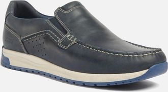 Pod Mens Pod Sean Leather Mens Navy Boat Shoes - Size: 12