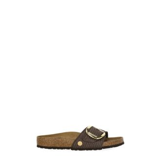 Birkenstock Sliders, female, Brown, Size: 10 US Madrid Big Buckle Narrow Fit