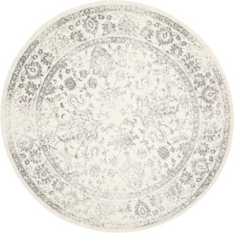 Safavieh Alfombra vintage de polipropileno blanco/plata, 201 cm
