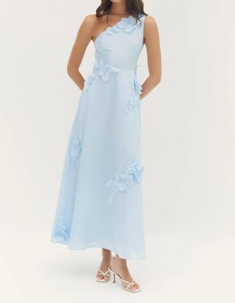 Hutch Adalaide Sleeveless One Shoulder Gown In Baby Blue