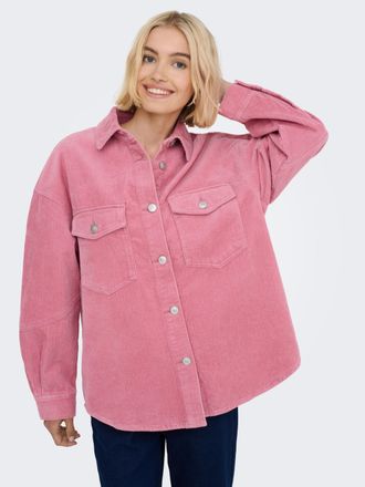 Only Hemdbluse ONLY ONLTIGGY L/S CORD SHACKET PNT, Damen, Gr. L, heather rose, Cord, Obermaterial: 100% Baumwolle, unifarben, oversize h&uuml;ftbedeckend, Bluse