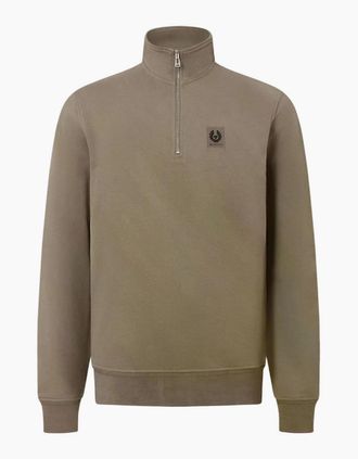 Belstaff Mens Belstaff Quarter Zip Sweatshirt Dusty Taupe - Tan - Size: 42