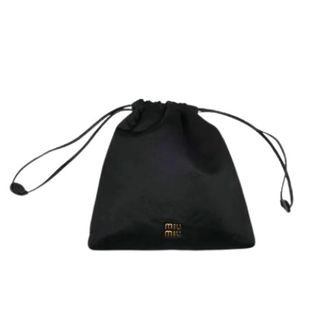 Miu Miu Pre-owned Bags, female, Black, Size: ONE SIZE Pre-owned Duchess satin leather pouch