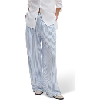 Rag & Bone Chappell Stripe Cotton Poplin Pants in Baby Blue Stripe at Nordstrom, Size 2