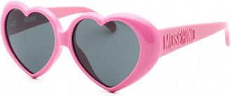 Moschino Sunglasses Geometric Full Rim, Shiny Black Frame And Grey Lens Mos128/s0807Ir