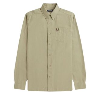 Fred Perry Heren Oxford overhemd met lange mouwen (Warm Grijs)