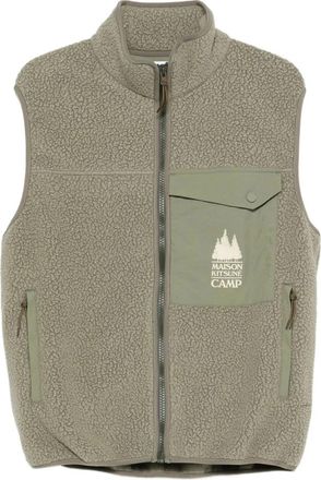 Maison Kitsun&eacute; Vests - Heren - Bodywarmers - Groen - L - Jassen