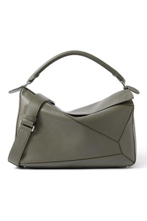 Loewe Puzzle Edge Large Logo-Debossed Full-Grain Leather Messenger Bag