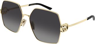 Gucci Grey Square Ladies Sunglasses GG2163S 001 61