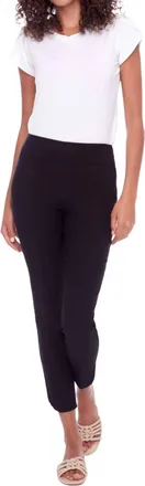 UP Techno Core Petal-Slit Ankle Pants In Black